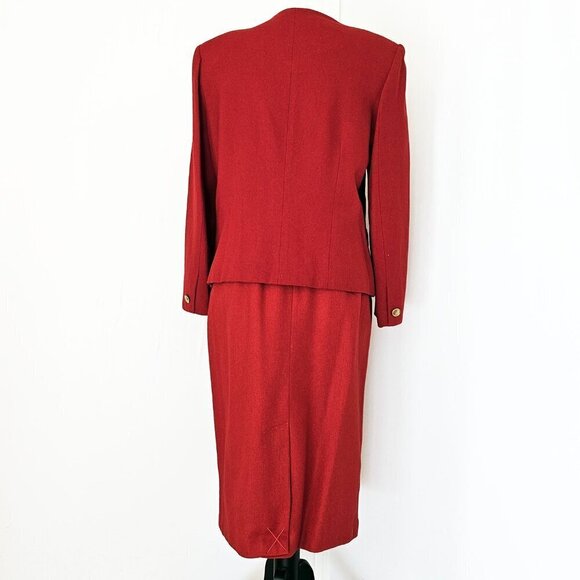 Red Vintage Haberdashery Two Piece Suit - Picture 5 of 7